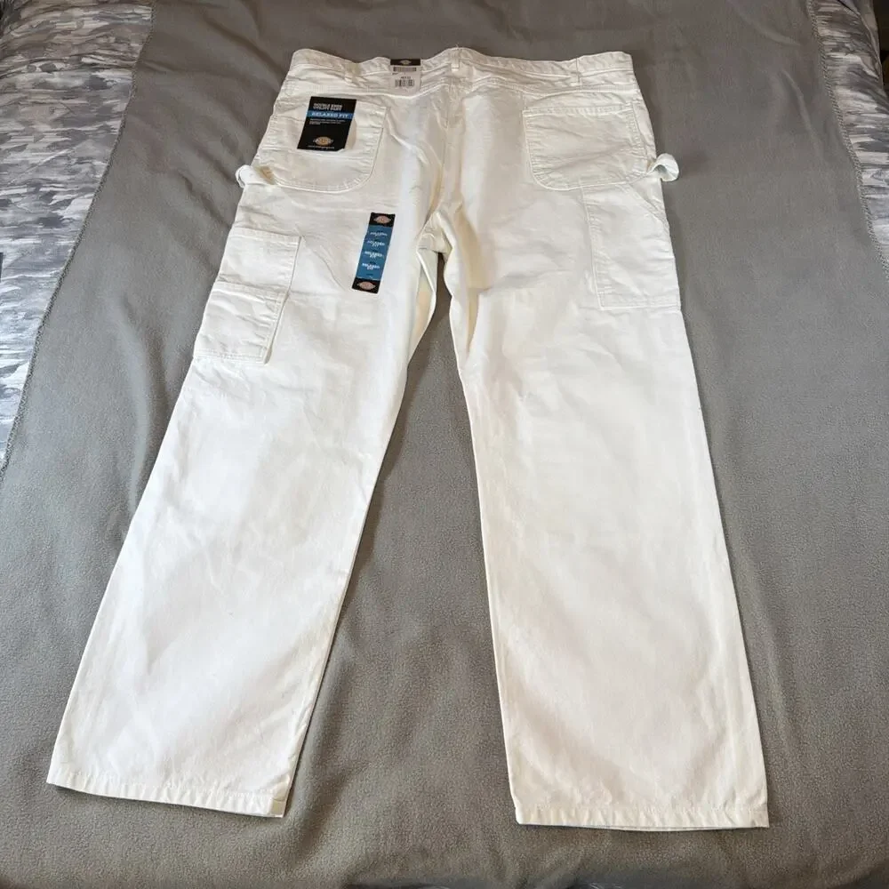 Dickies Men’s New Painter Pants size 46 x 32 Relaxed White Cargo Double Knee